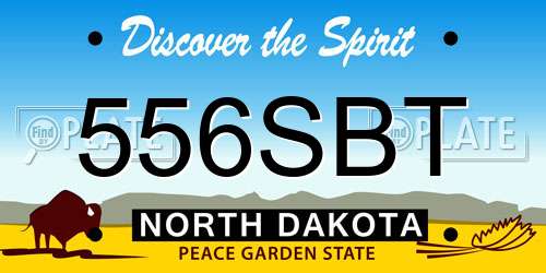 556SBT North Dakota License Plate