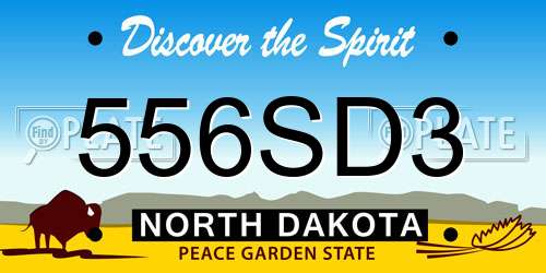 556SD3 North Dakota License Plate