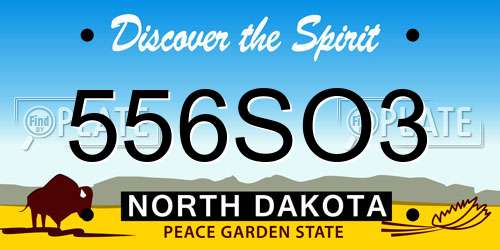 556SO3 North Dakota License Plate