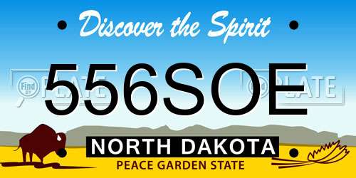 556SOE North Dakota License Plate