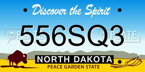 556SQ3 North Dakota License Plate