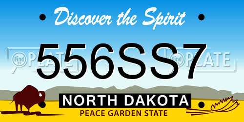 556SS7 North Dakota License Plate