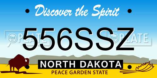556SSZ North Dakota License Plate