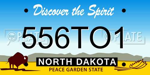 556TO1 North Dakota License Plate
