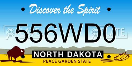 556WD0 North Dakota License Plate