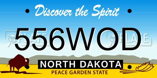 556WOD North Dakota License Plate