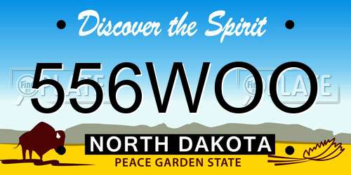 556WOO North Dakota License Plate