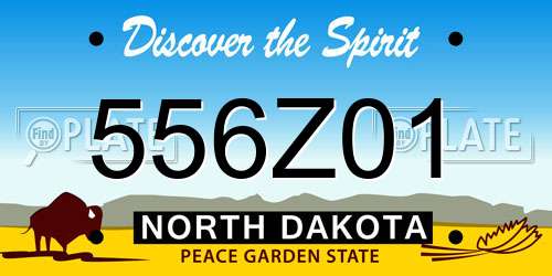 556Z01 North Dakota License Plate