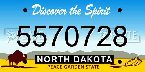 5570728 North Dakota License Plate