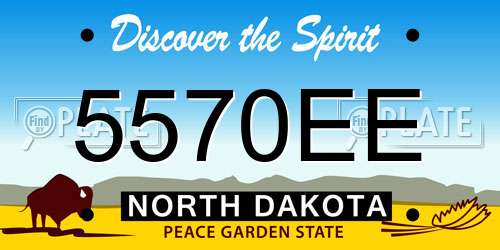 5570EE North Dakota License Plate