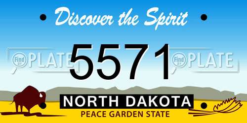 5571 North Dakota License Plate