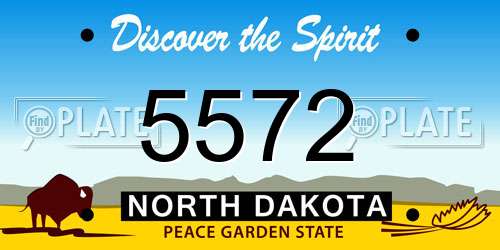5572 North Dakota License Plate