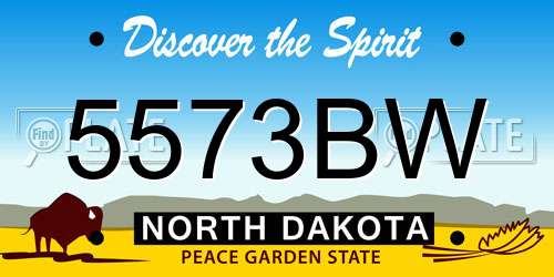 5573BW North Dakota License Plate