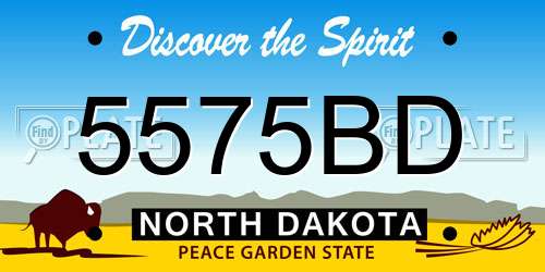 5575BD North Dakota License Plate