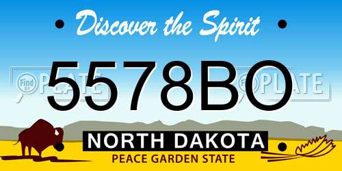 5578BO North Dakota License Plate