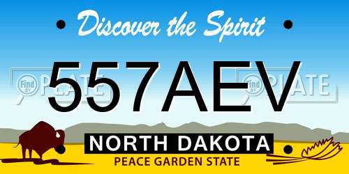 557AEV North Dakota License Plate