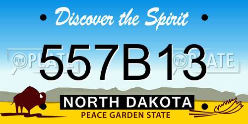 557B13 North Dakota License Plate