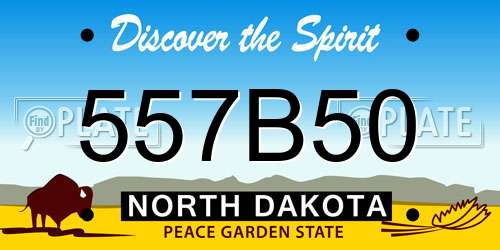 557B50 North Dakota License Plate