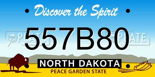 557B80 North Dakota License Plate