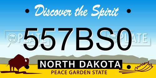 557BS0 North Dakota License Plate