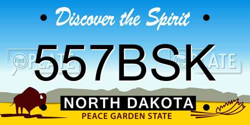 557BSK North Dakota License Plate