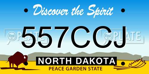 557CCJ North Dakota License Plate