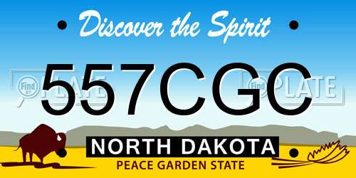 557CGC North Dakota License Plate