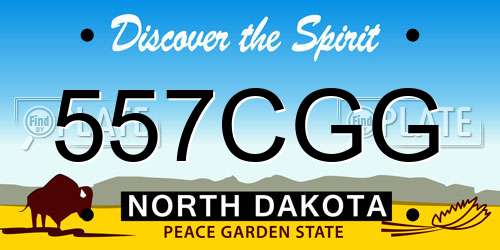 557CGG North Dakota License Plate
