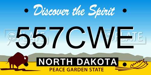 557CWE North Dakota License Plate