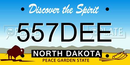 557DEE North Dakota License Plate