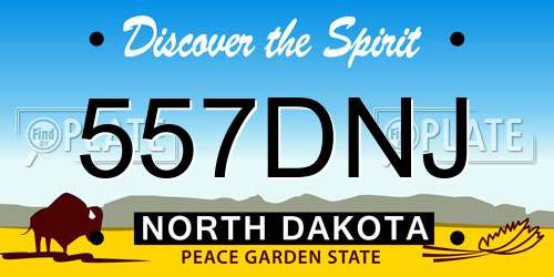 557DNJ North Dakota License Plate