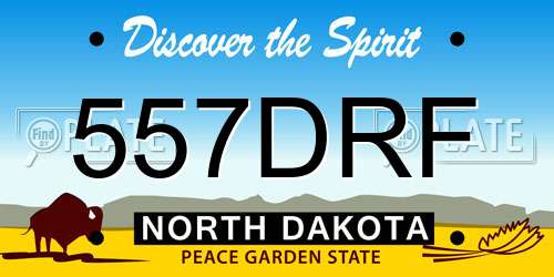 557DRF North Dakota License Plate