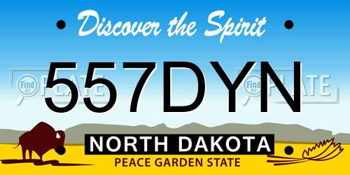 557DYN North Dakota License Plate