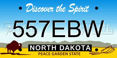 557EBW North Dakota License Plate