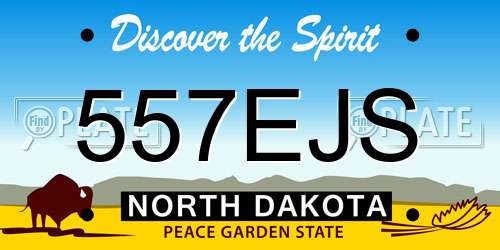 557EJS North Dakota License Plate