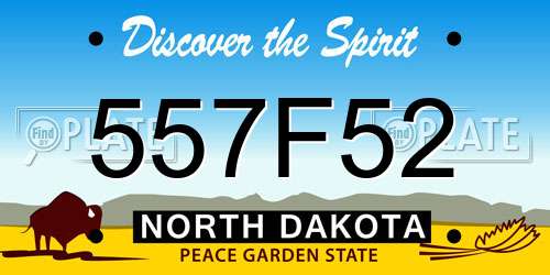 557F52 North Dakota License Plate