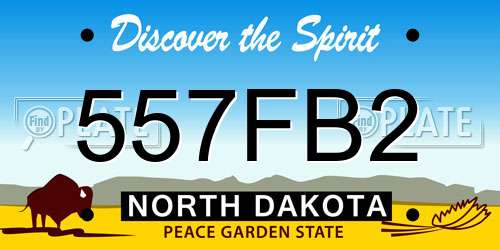 557FB2 North Dakota License Plate