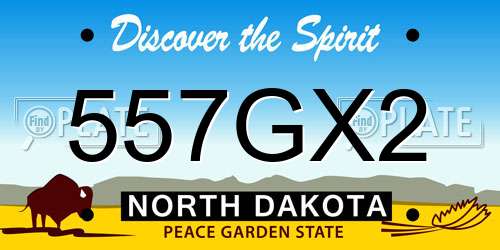 557GX2 North Dakota License Plate