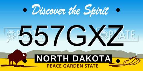 557GXZ North Dakota License Plate