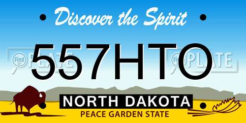 557HTO North Dakota License Plate