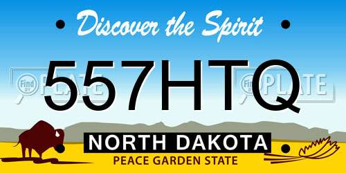 557HTQ North Dakota License Plate