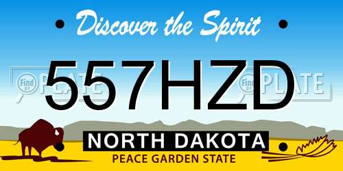557HZD North Dakota License Plate