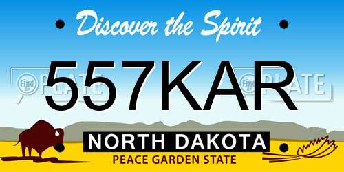 557KAR North Dakota License Plate