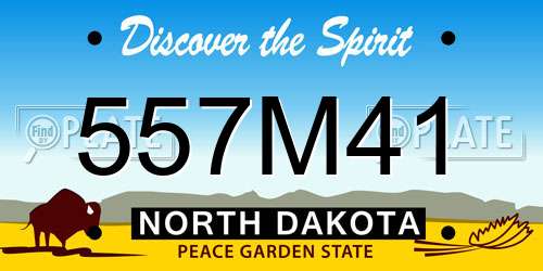 557M41 North Dakota License Plate