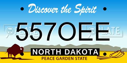 557OEE North Dakota License Plate