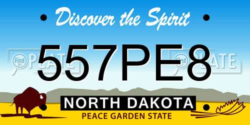 557PE8 North Dakota License Plate