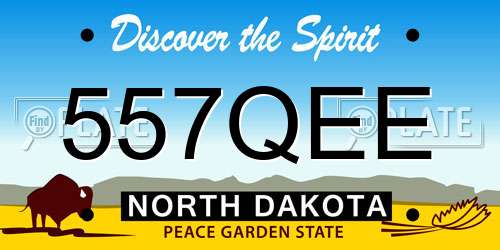 557QEE North Dakota License Plate