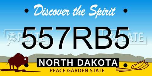 557RB5 North Dakota License Plate
