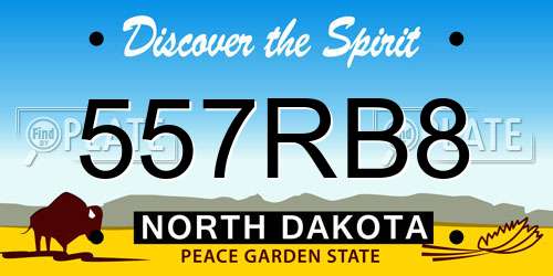 557RB8 North Dakota License Plate