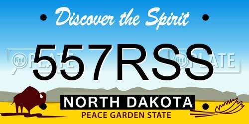 557RSS North Dakota License Plate